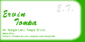 ervin tompa business card